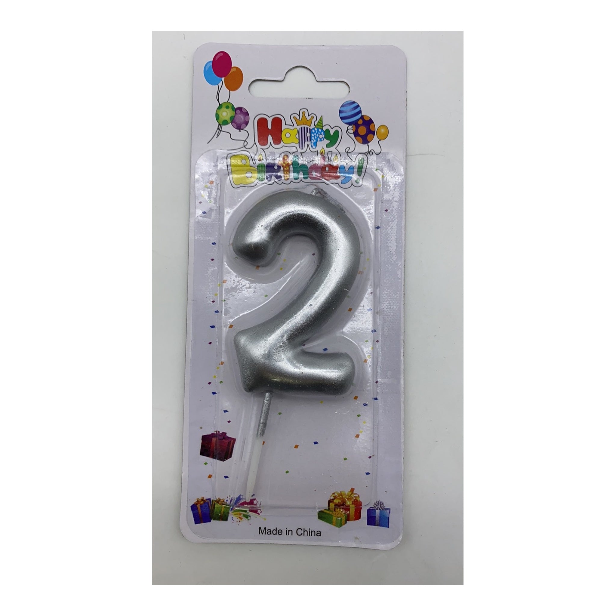 Number Candle Silver 2